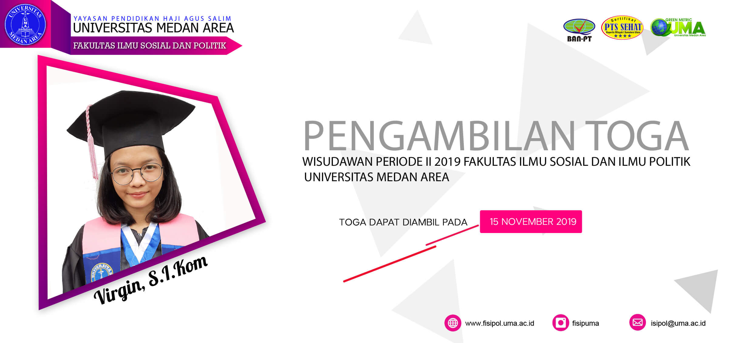 pengambilan toga FISIPOL UMA